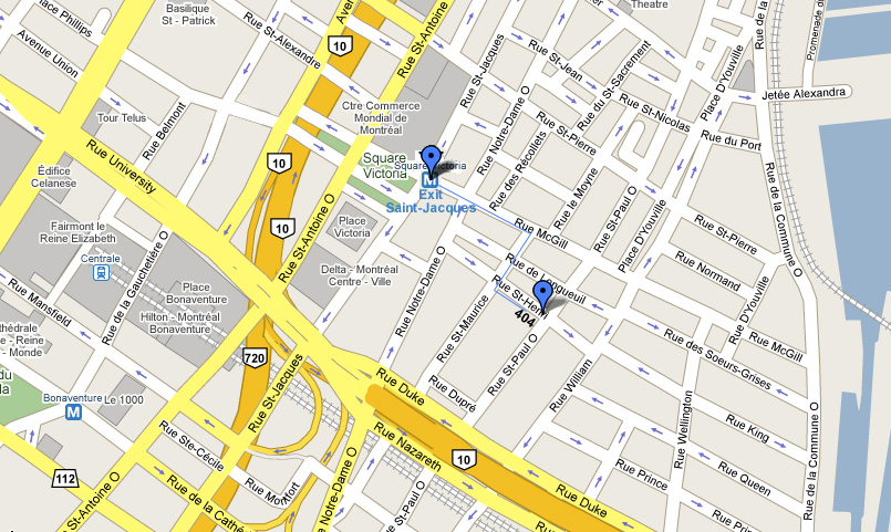 Map near Old Montreal