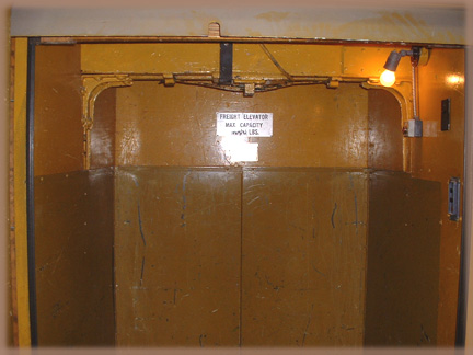 Inside the old freight elevator 2